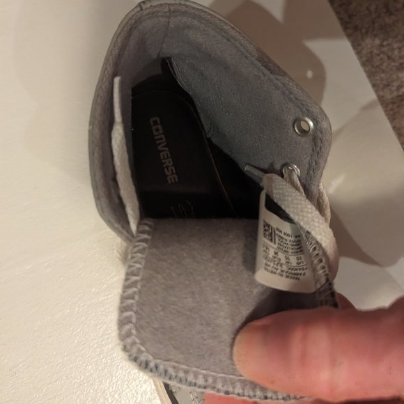 Converse Leather High-Tops, Toddler Size 10, Gray - Picture 10 of 14